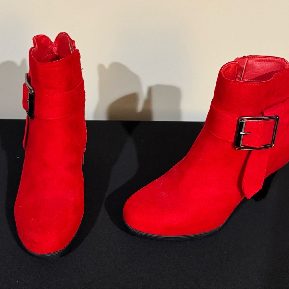 ☃️Red Ankle Boots